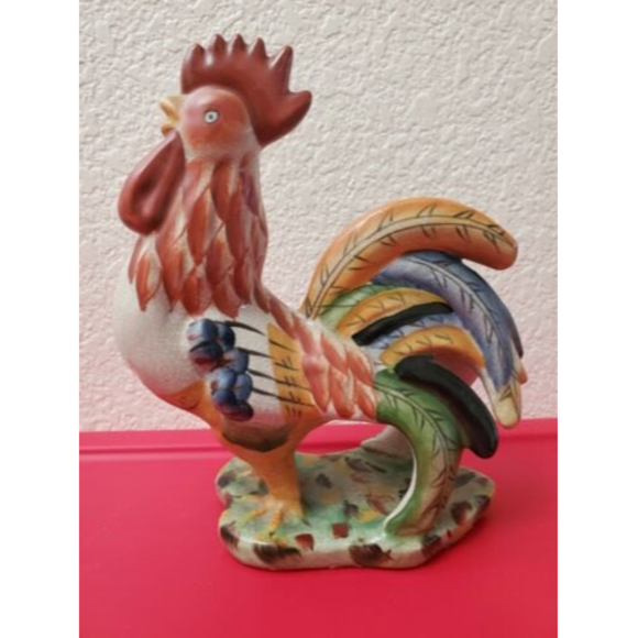 Vintage Antique Folk Art Mid-Century Italian Ceramic Rooster Excellent 8… - Picture 1 of 9